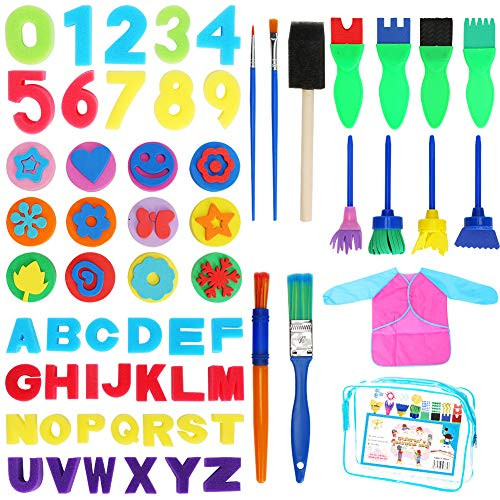 Brynnl 62Pcs Sponge Paint Brushes Kits Sponge Painting Brushes Tool Kit Kids Painting Kits Paint Sponge Kids Early Learning Sponge Paint Brushes Simple Drawing Tool for Toddlers Early Education Brynnl 62Pcs Sponge Paint Brushes Kits Sponge Painting Brushes Tool Kit Kids Painting Kits Paint Sponge Kids Early Learning Sponge Paint Brushes Simple Drawing Tool for Toddlers Early Education