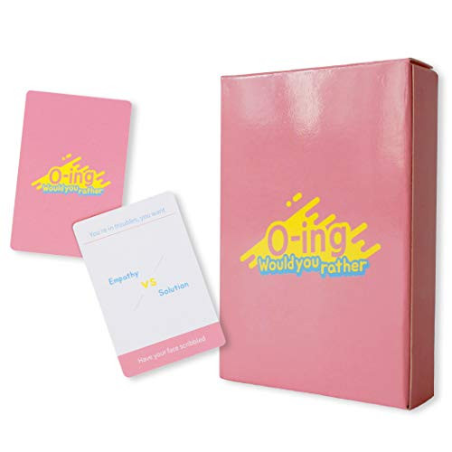 O-ing Would You Rather Love  and  Naughty Couple Card Game for Adults - 54 Cards with Truth or Dare Questions and Challenges