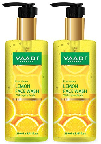 Vaadi Herbals Pack Of 2 Pure Honey Lemon Face Wash With Jojoba Beads 250 ml Pack of 2