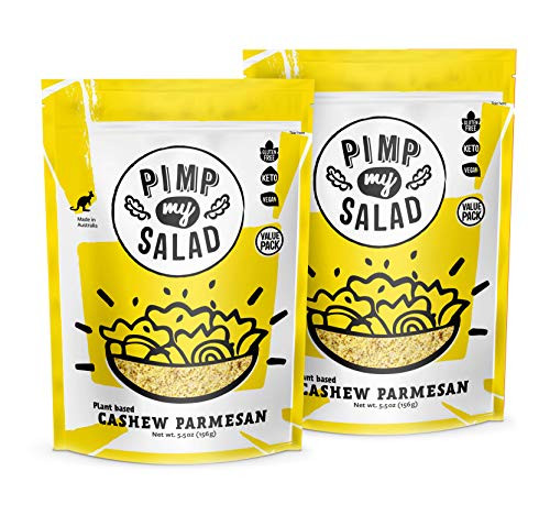 PIMP MY SALAD Cashew Parmesan Cheese Keto Dairy Free Cashew Grated Cheese Vegan Parmesan Gluten Free Vegan Cheese Plant Based Protein Cheese Alternative Low Carb 2 Value Packs PIMP MY SALAD Cashew Parmesan Cheese Keto Dairy Free Cashew Grated Cheese Vegan Parmesan Gluten Free Vegan Cheese Plant Based Protein Cheese Alternative Low Carb 2 Value Packs