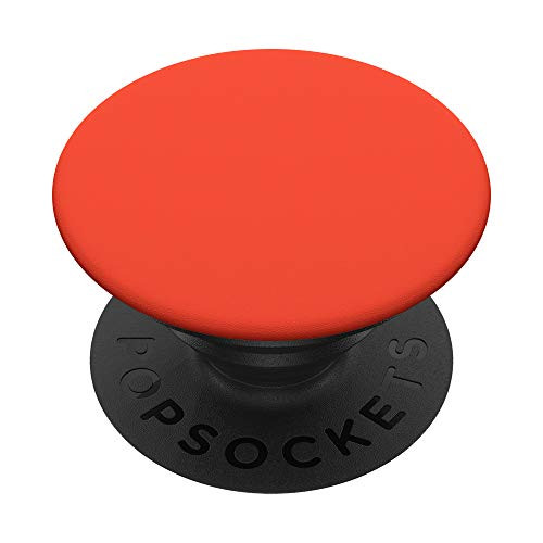 Red Orange Coral Solid Color Plain Simple Elegant PopSockets Grip and Stand for Phones and Tablets
