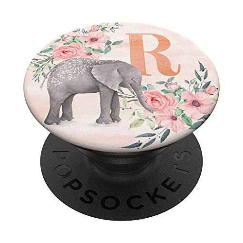 Elephant Rose Watercolor Monogram Name Initial Letter R PopSockets PopGrip Swappable Grip for Phones and Tablets Elephant Rose Watercolor Monogram Name Initial Letter R PopSockets PopGrip Swappable Grip for Phones and Tablets