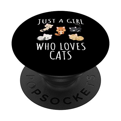 Just a girl who loves Cats - Funny Kitten PopSockets PopGrip Swappable Grip for Phones  and  Tablets