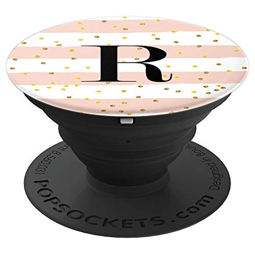 First  and  Last Initial Letter R Chevron Monogram Personalized PopSockets Grip and Stand for Phones and Tablets
