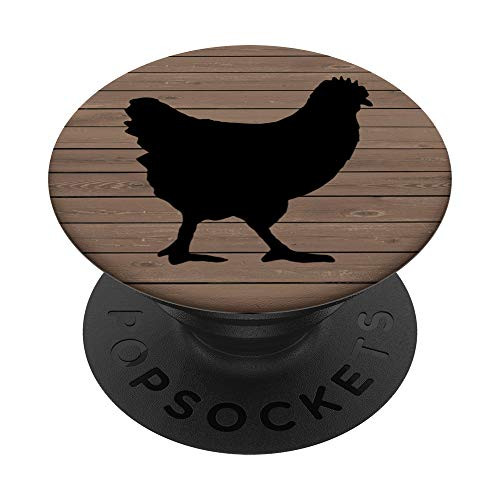 Chicken Silhouette on Plain  and  Simple PACJ0999 PopSockets Grip and Stand for Phones and Tablets