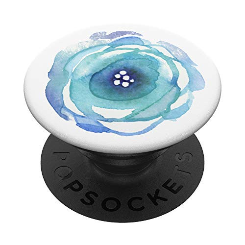 Blue Flower Watercolor Flower Botanical Art Flower Garden PopSockets PopGrip Swappable Grip for Phones  and  Tablets