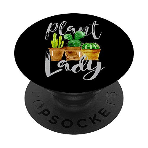 Plant Lady Cactus Succulent Garden PopSockets Grip and Stand for Phones and Tablets