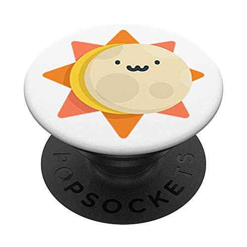 Cute Sun and Moon Total Solar Eclipse PopSockets Grip and Stand for Phones and Tablets
