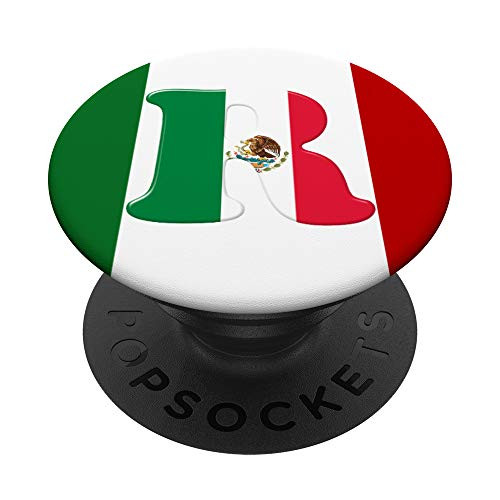 Mexican Flag - Letter R Monogram Initial Alphabet - Mexico PopSockets PopGrip Swappable Grip for Phones  and  Tablets