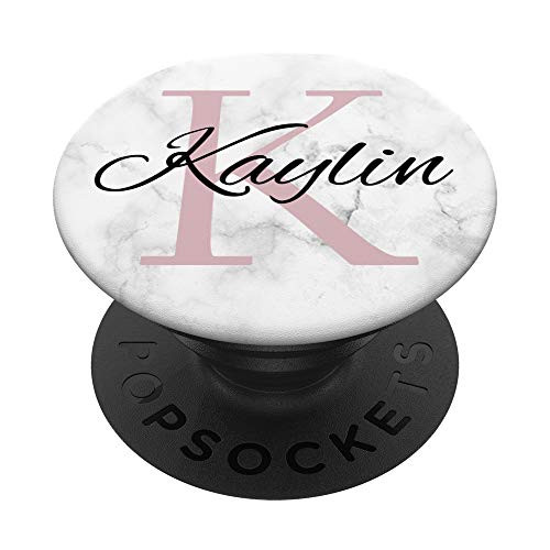 Kaylin Rose Pink Monogram Letter K Girls PopSockets PopGrip Swappable Grip for Phones  and  Tablets