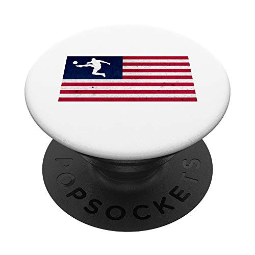 Soccer Sport Gift American Flag PopSockets PopGrip Swappable Grip for Phones  and  Tablets