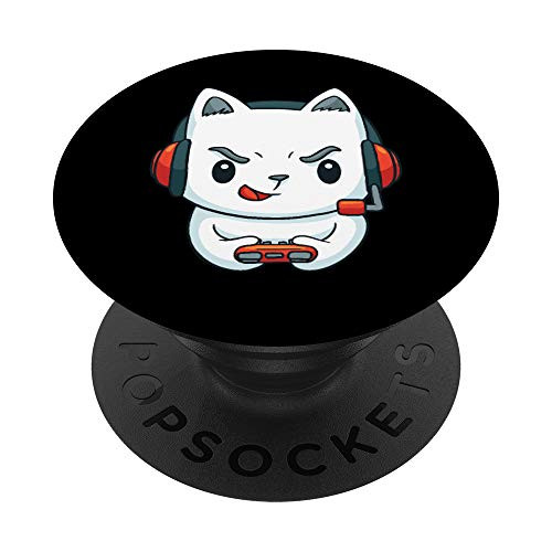 Cute Cool Video Game Gamer Cat I Gaming Merchandise PopSockets Grip and Stand for Phones and Tablets Cute Cool Video Game Gamer Cat I Gaming Merchandise PopSockets Grip and Stand for Phones and Tablets