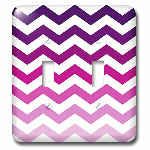 3dRose lsp_163955_2 Chevron Ombre, Purple, Pink Double Toggle Switch