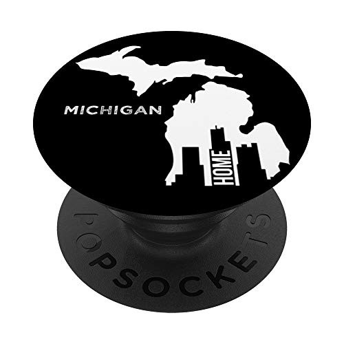 Michigan Home Silhouette Outline The Wolverine State Pride PopSockets Grip and Stand for Phones and Tablets