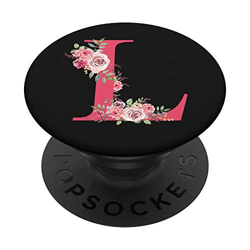 L Initial Monogram Letter Alphabet Name Gift PopSockets PopGrip Swappable Grip for Phones  and  Tablets