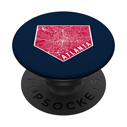 Atlanta Map on Baseball Home Plate ATL is Home PopSockets Grip and Stand for Phones and Tablets Atlanta Map on Baseball Home Plate ATL is Home PopSockets Grip and Stand for Phones and Tablets