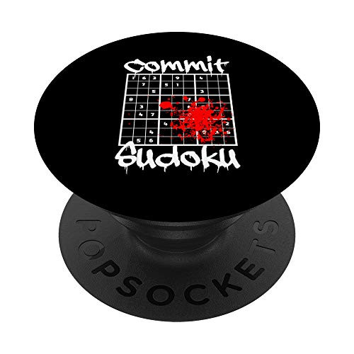Commit Sudoku  Funny Puzzle Pun Math Book Game Joke Design PopSockets Grip and Stand for Phones and Tablets