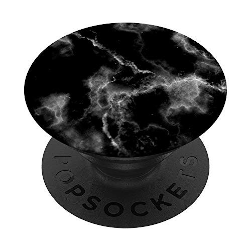 Black Marble-Look - Black White - Simple Elegant Calm Modern PopSockets PopGrip Swappable Grip for Phones  and  Tablets