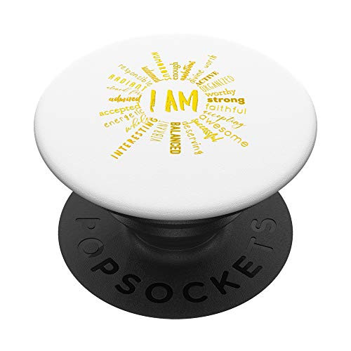 I Am Affirmations Solar Plexus Chakra PopSockets PopGrip Swappable Grip for Phones  and  Tablets