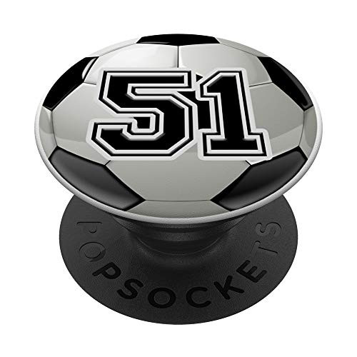 Personalized Soccer Ball Jersey Number 51 PopSockets Grip and Stand for Phones and Tablets Personalized Soccer Ball Jersey Number 51 PopSockets Grip and Stand for Phones and Tablets