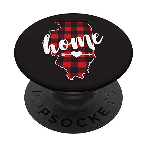 Buffalo Plaid Illinois PopSocket Home State Lumberjack Gift PopSockets Grip and Stand for Phones and Tablets