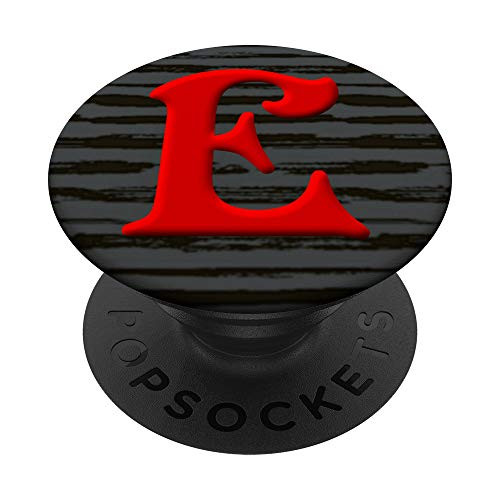Initial E Monogram Red Alphabet Letter E Personalized Gift PopSockets Grip and Stand for Phones and Tablets