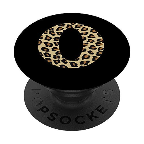Leopard Cheetah Print Letter O Initial Rustic Monogram Gift PopSockets Grip and Stand for Phones and Tablets