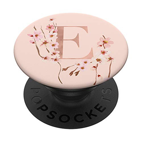 Cherry Blossom Japanese Flower Tree Sakura Pink Letter E PopSockets PopGrip Swappable Grip for Phones  and  Tablets