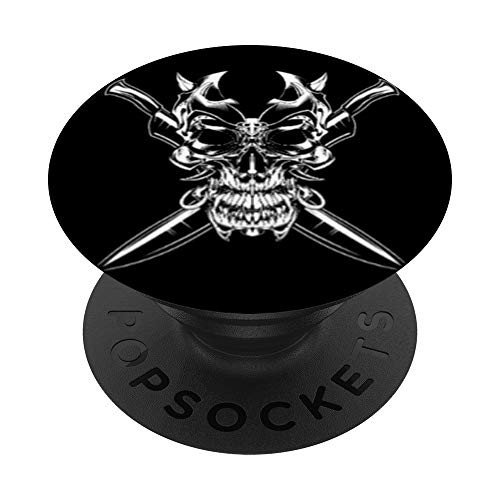 Mafia skull design Gaming Gifts for Gamer Video Games PopSockets Grip and Stand for Phones and Tablets