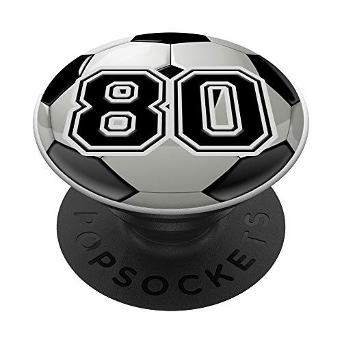 Personalized Soccer Ball Jersey Number 80 eighty PopSockets Grip and Stand for Phones and Tablets