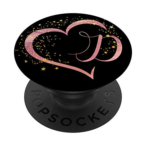 Letter D Initial Rose Pink Heart Monogram PopSockets PopGrip Swappable Grip for Phones and Tablets Letter D Initial Rose Pink Heart Monogram PopSockets PopGrip Swappable Grip for Phones and Tablets