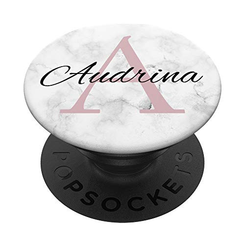 Audrina Rose Pink Glamour Monogram Letter A Girls PopSockets Grip and Stand for Phones and Tablets
