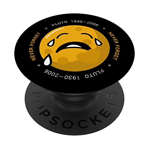 Funny Emoji Pluto Never Forget Solar System Space Lover Gift PopSockets Grip and Stand for Phones and Tablets