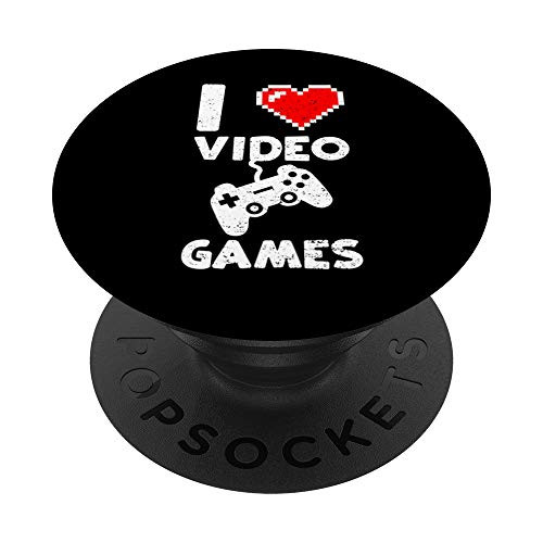I Love Video Games - Gamer PopSockets Grip and Stand for Phones and Tablets