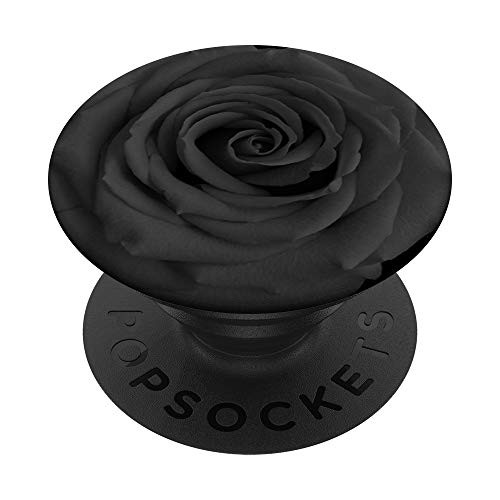 Cute Rose In Charcoal Black Color - Flower Lover PopSockets PopGrip Swappable Grip for Phones  and  Tablets