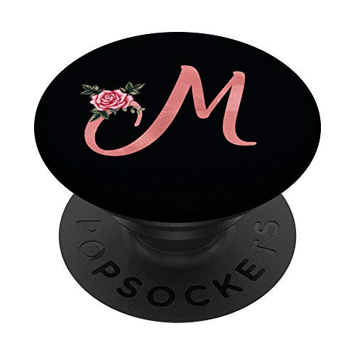 Letter M Initial Monogram Pink Rose Floral Flower Gift PopSockets PopGrip Swappable Grip for Phones and Tablets Letter M Initial Monogram Pink Rose Floral Flower Gift PopSockets PopGrip Swappable Grip for Phones and Tablets