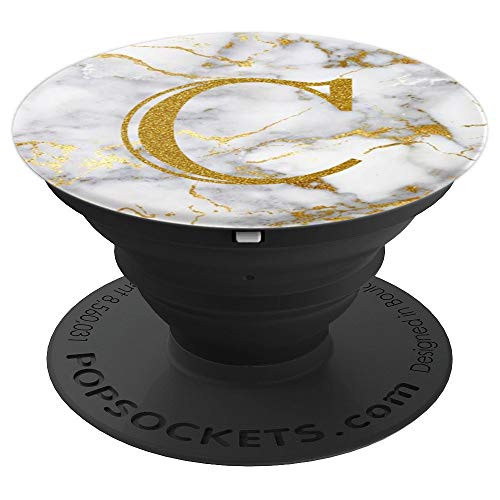 Marble with Letters C Monogram Letter for Initial PopSockets Grip and Stand for Phones and Tablets