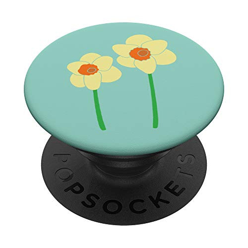 Daffodils Flowers Yellow and Orange Simple Graphic PopSockets Grip and Stand for Phones and Tablets