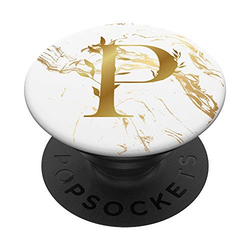 Floral Personalized Girl Capital Monogram P Initial Letter PopSockets PopGrip Swappable Grip for Phones  and  Tablets