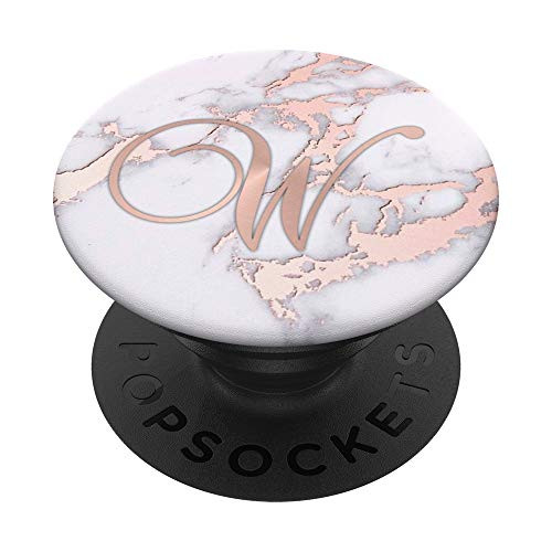 Letter W Golden Rose On Pink White Marbled Design PopSockets Grip and Stand for Phones and Tablets Letter W Golden Rose On Pink White Marbled Design PopSockets Grip and Stand for Phones and Tablets