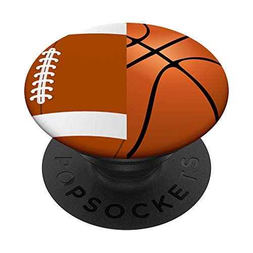 Split Football Basketball Fan Gifts Sports Fan PopSockets PopGrip Swappable Grip for Phones  and  Tablets