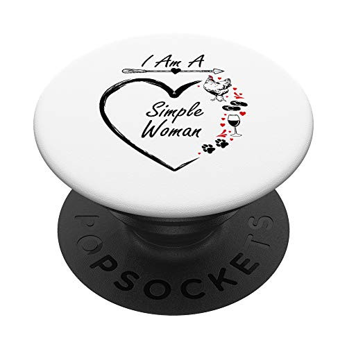 Chickens Dogs Wine Flip Flop I Am A Simple Woman Christmas PopSockets PopGrip Swappable Grip for Phones  and  Tablets