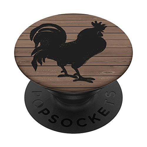 Rooster Silhouette on Plain  and  Simple PACJ0024 PopSockets PopGrip Swappable Grip for Phones  and  Tablets