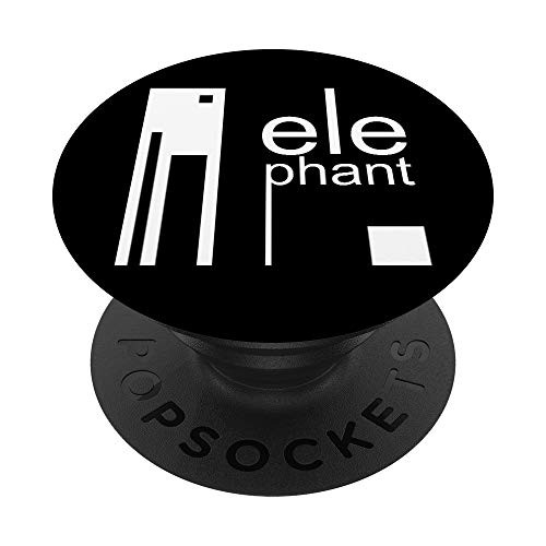 Elephant Abstract Minimal Simple Fun Art Wildlife Nature PopSockets Grip and Stand for Phones and Tablets