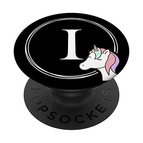 I Unicorn Letter Monogram Custom Initial Pop Socket Gift PopSockets PopGrip Swappable Grip for Phones  and  Tablets