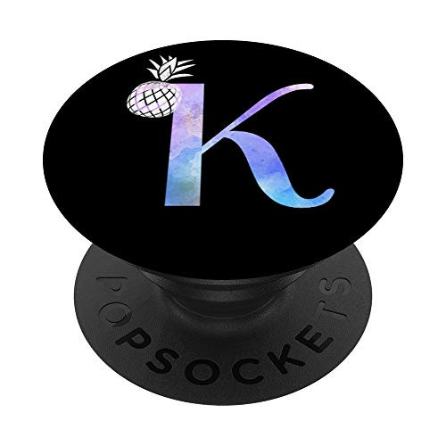 Letter K watercolor pineapple monogram initial K PopSockets PopGrip Swappable Grip for Phones  and  Tablets