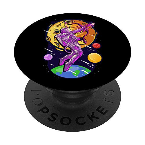 Space Archer Astronaut in Solar System Planets for Kids PopSockets Grip and Stand for Phones and Tablets