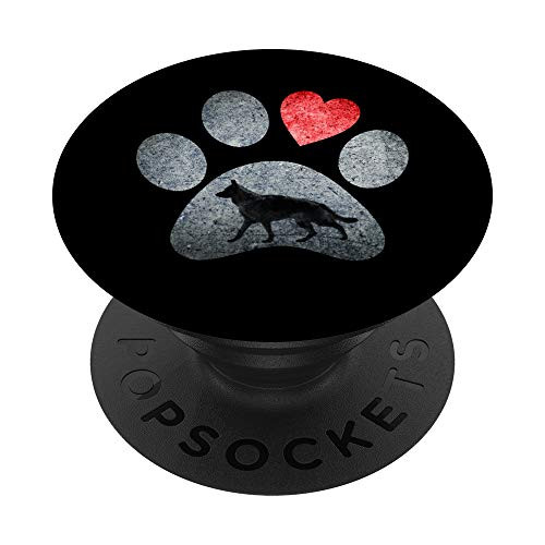 German Shepherd Paws Dog Lovers Red Heart Gift PopSockets PopGrip Swappable Grip for Phones  and  Tablets