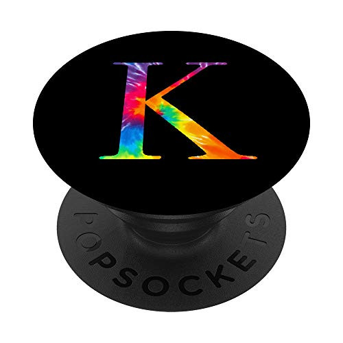 Tie Dye Pattern Monogram Letter K Name Initial PopSockets PopGrip Swappable Grip for Phones  and  Tablets