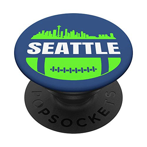 Seattle Washington Cityscape Retro Football design PopSockets Grip and Stand for Phones and Tablets